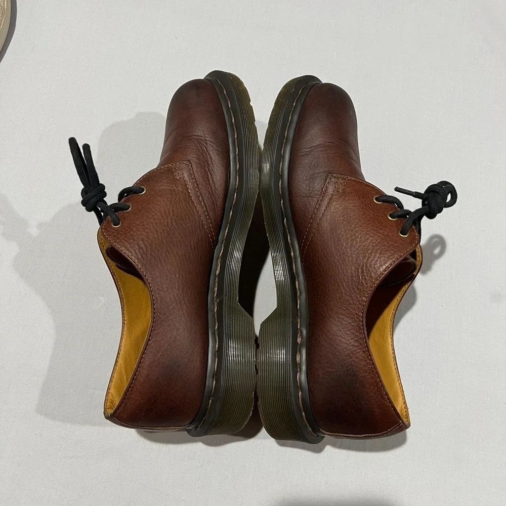 Dr. Martens Unisex Brown 3 Eye Lace Up Low Top Comfort Oxfords Shoes M 9 W 10